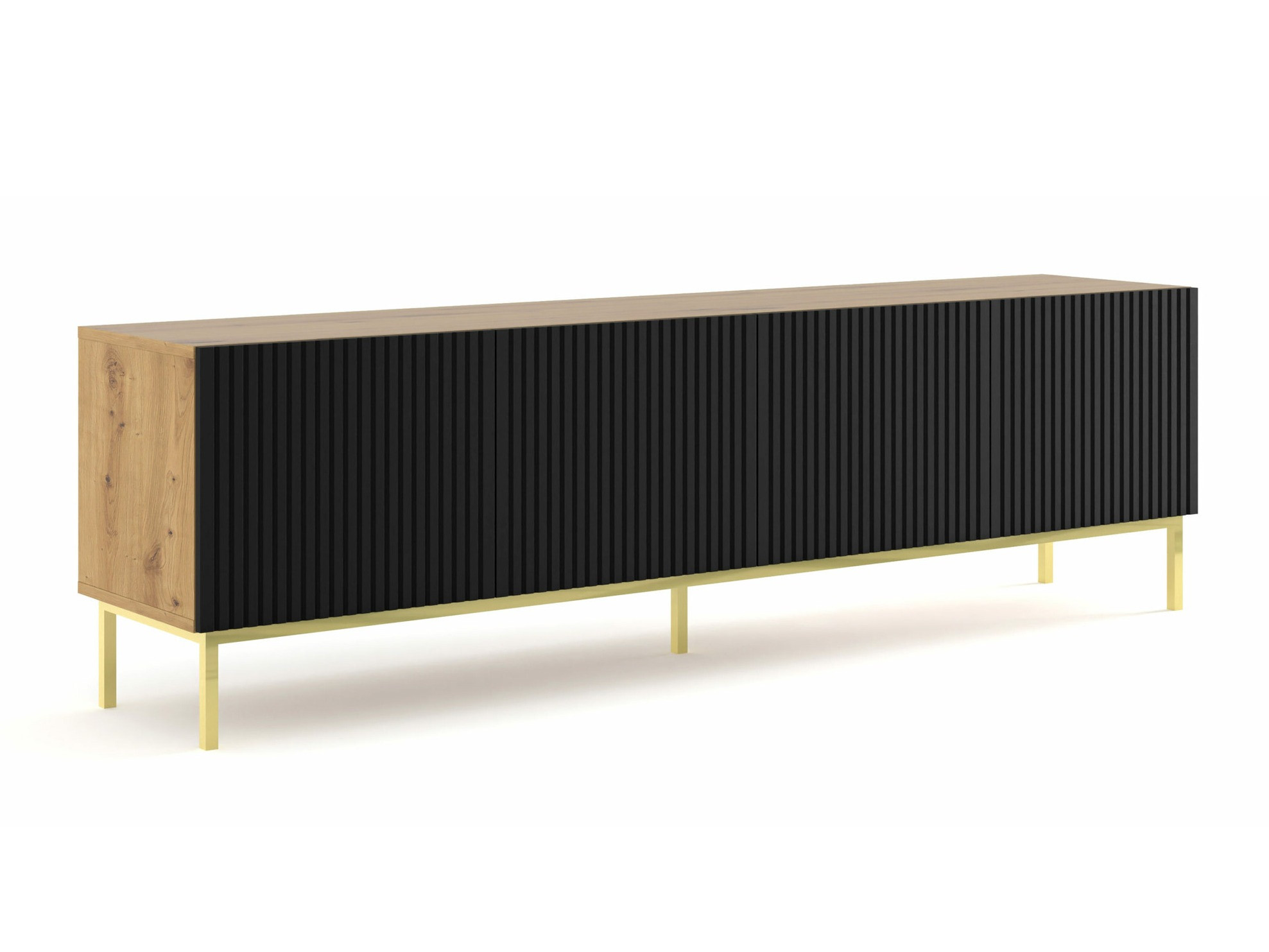 TV komoda Mirmaro 103 (Crno + Artisan hrast)