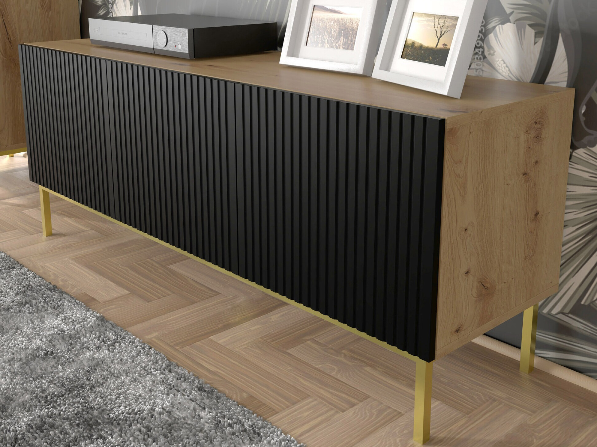 TV sto Mirmaro 102 (Crno + Zanatski hrast)