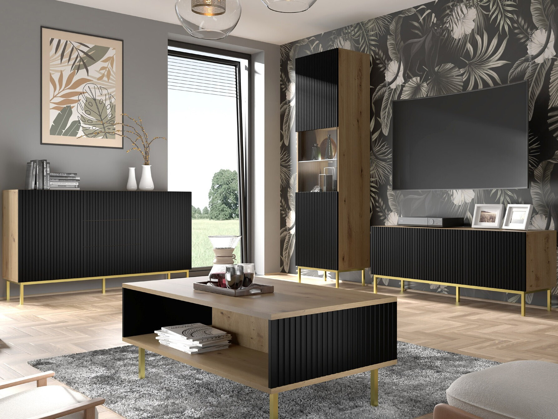 TV sto Mirmaro 102 (Crno + Zanatski hrast)