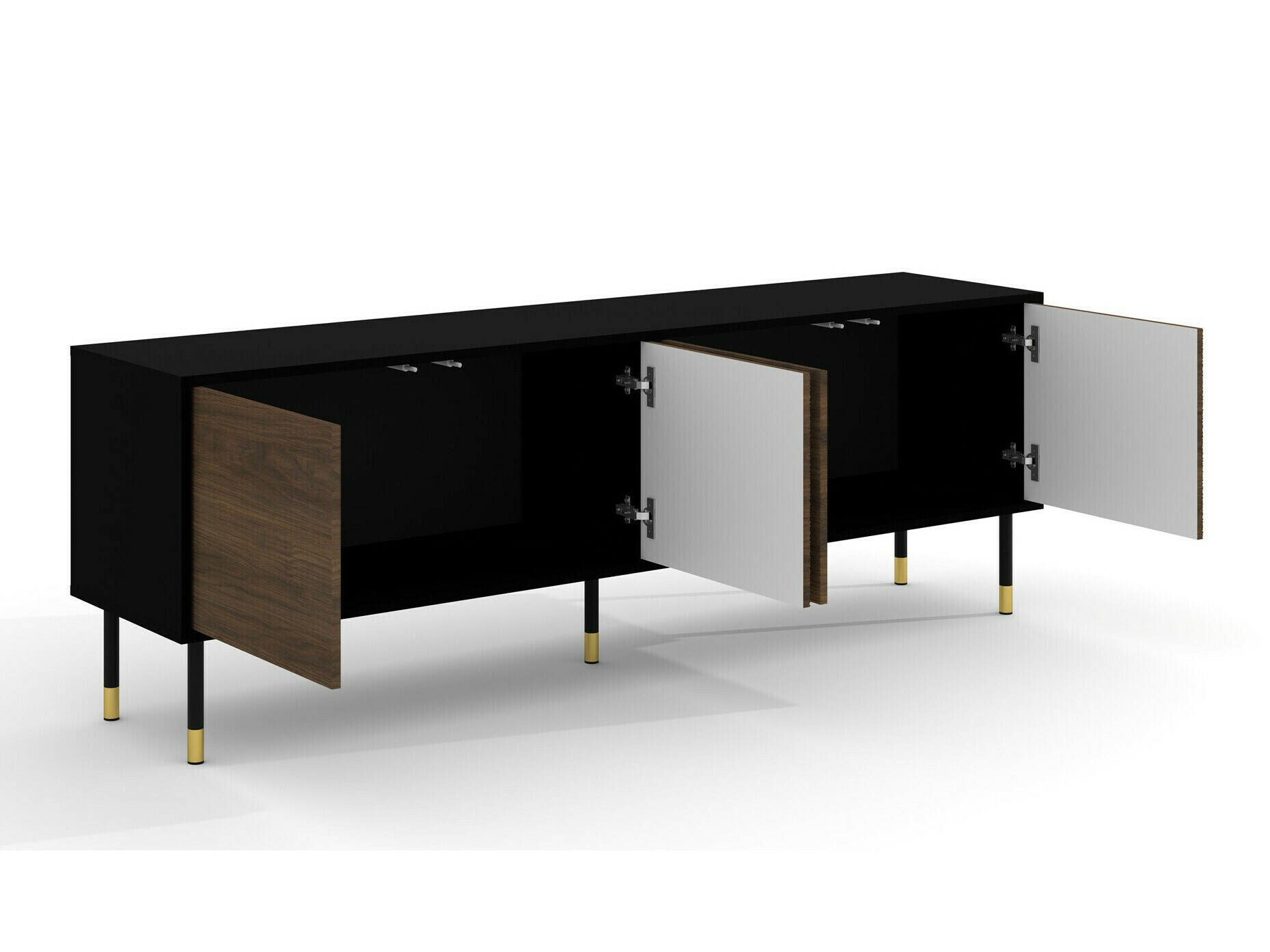 Set za dnevnu sobu Romtole 103 (Crno + Tamni hrast)