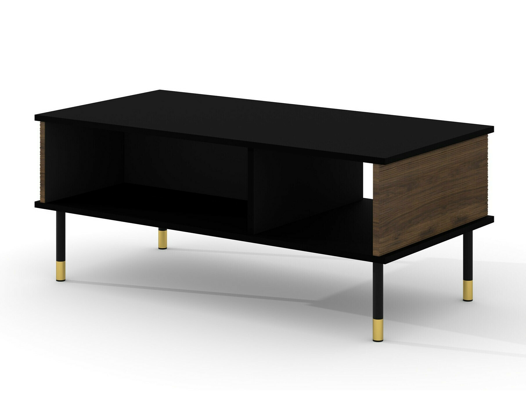 Set za dnevnu sobu Romtole 103 (Crno + Tamni hrast)