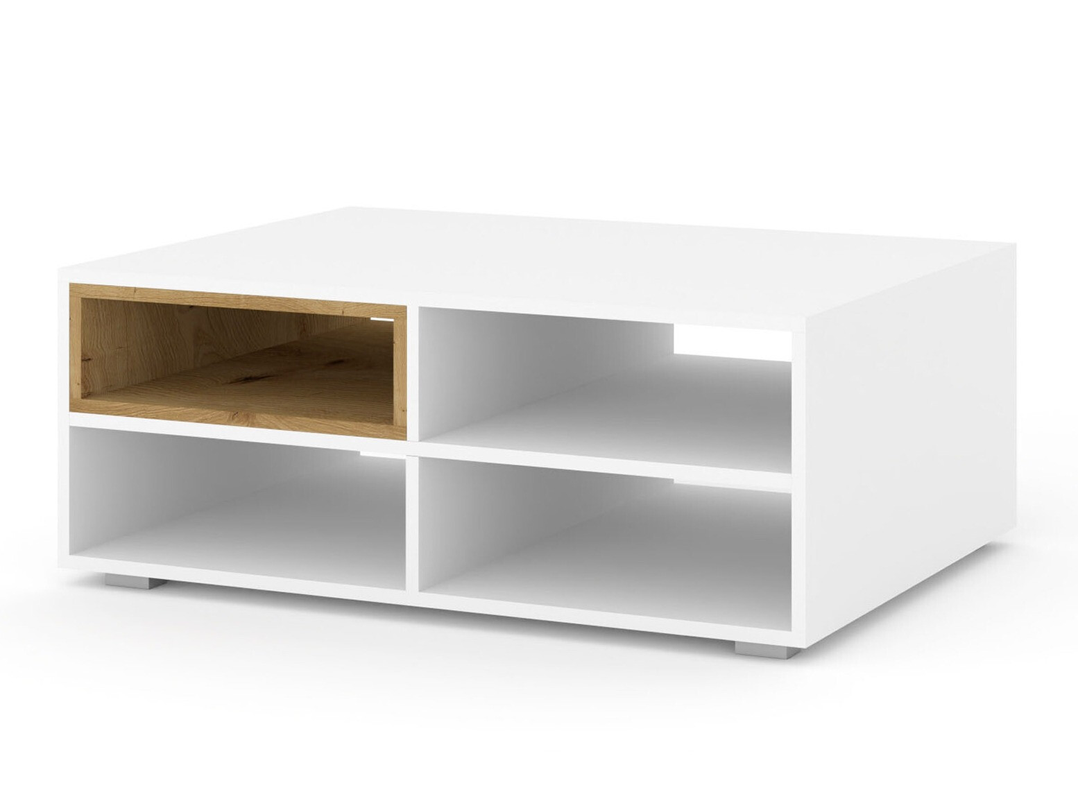 Stočić za kafu Livorla 100 (Mat belo + Zanatski hrast)