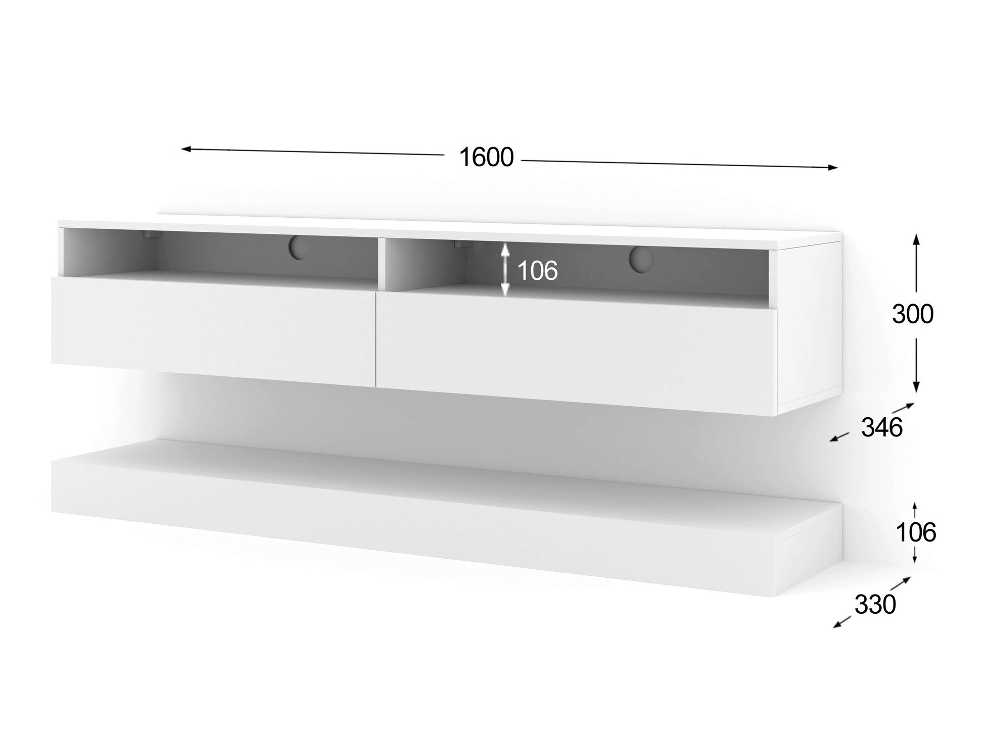 TV komoda Buffalo 108 (Belo)