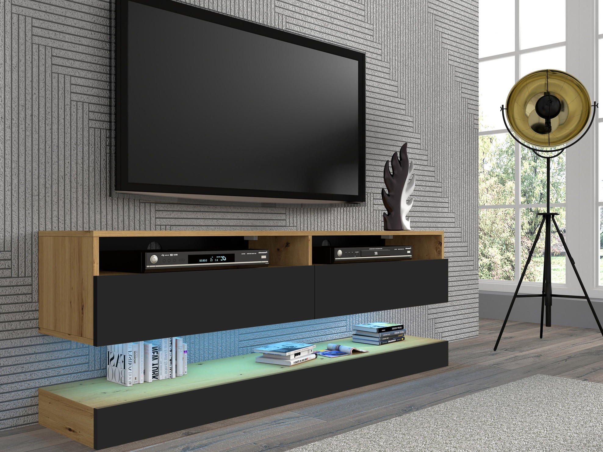 TV sto Buffalo 108 (Crno + Zanatski hrast)