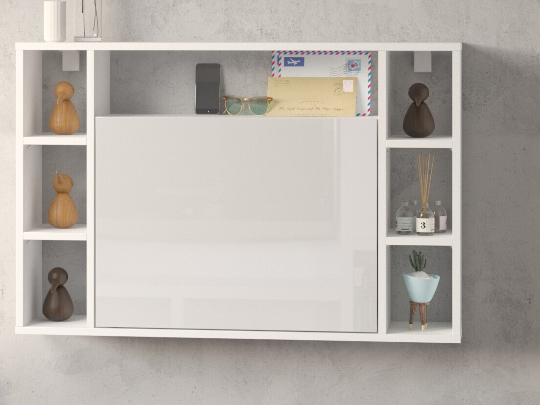 Kancelarijski sto Buffalo 129 (Belo + Sjajno belo)