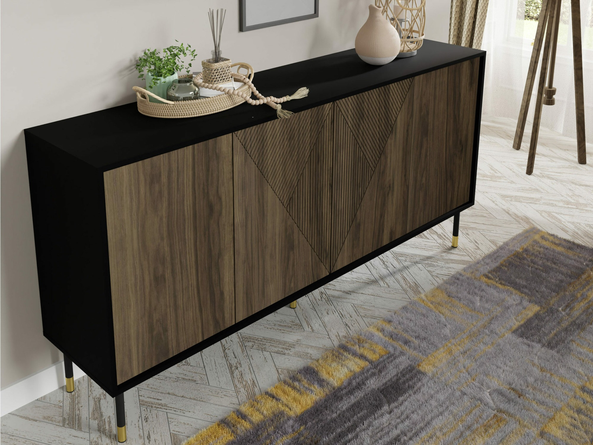 Ormarić Teopha 101 (Crno + Orah)