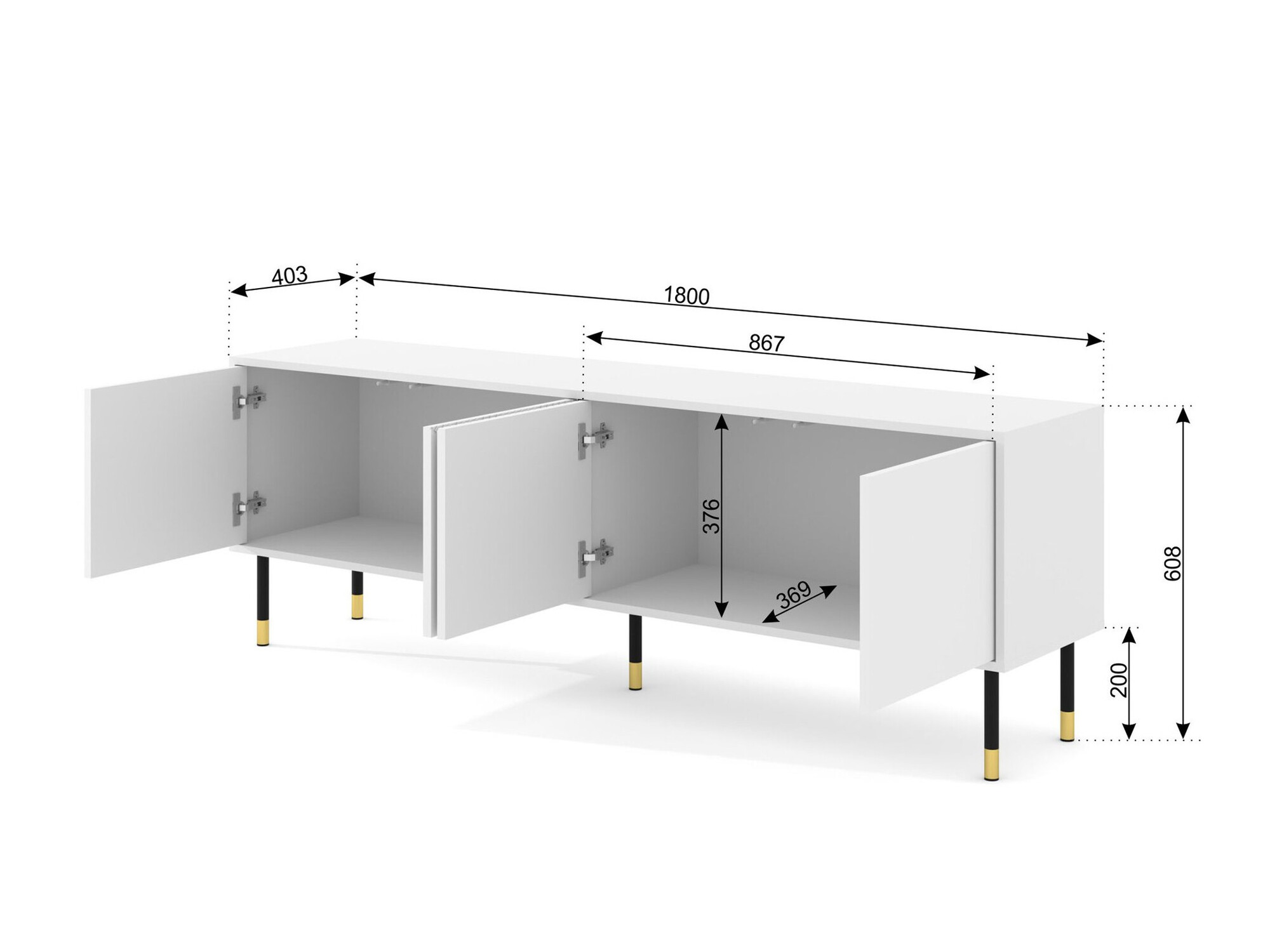 TV sto Teopha 100 (Crno + Orah)