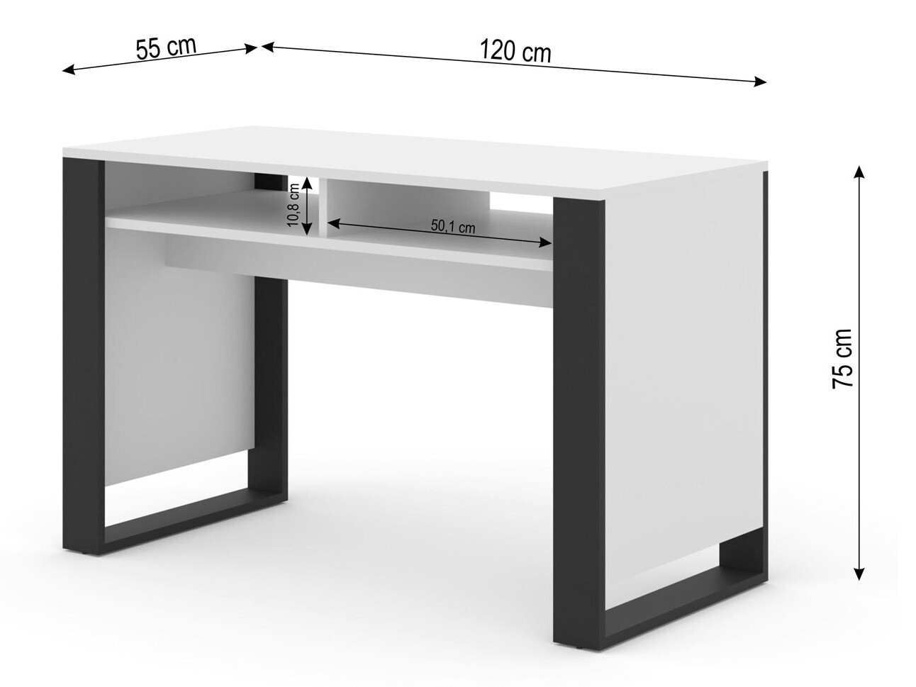 Kancelarijski sto Tivtora 108 (Mat belo)