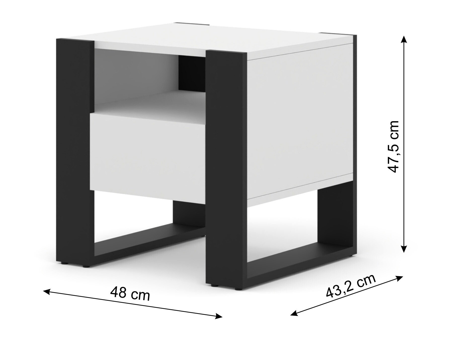 Noćni ormarić Tivtora 105 (Mat belo)