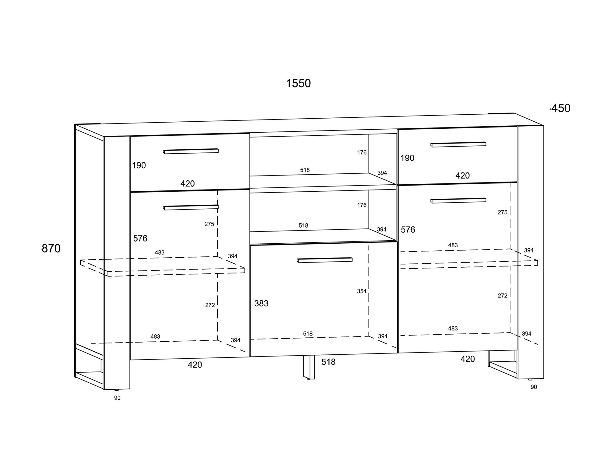 Komoda Cordoro 115 (Zanatski hrast)