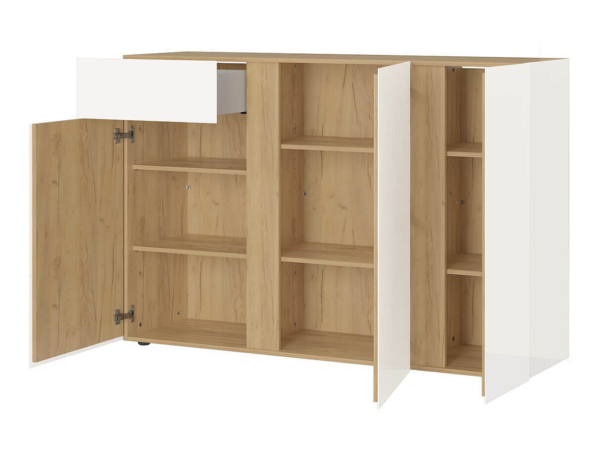 Komoda Sacramento 291 (Visoki sjaj Svetloosiva + Navarra hrast)