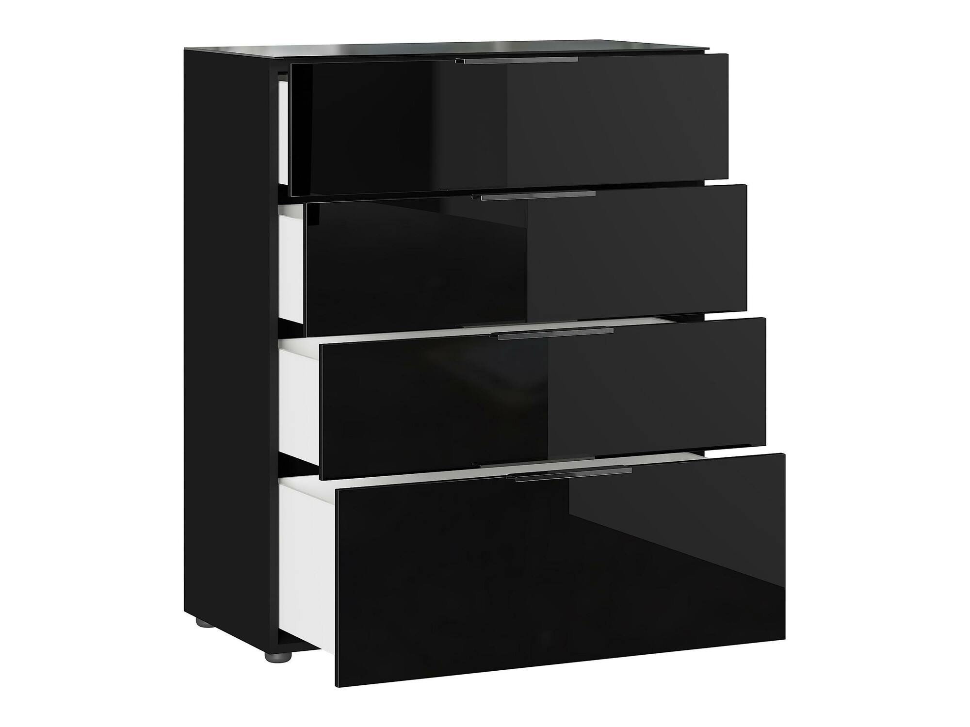 Komoda Sacramento 299 (Crno + Crna visoki sjaj)