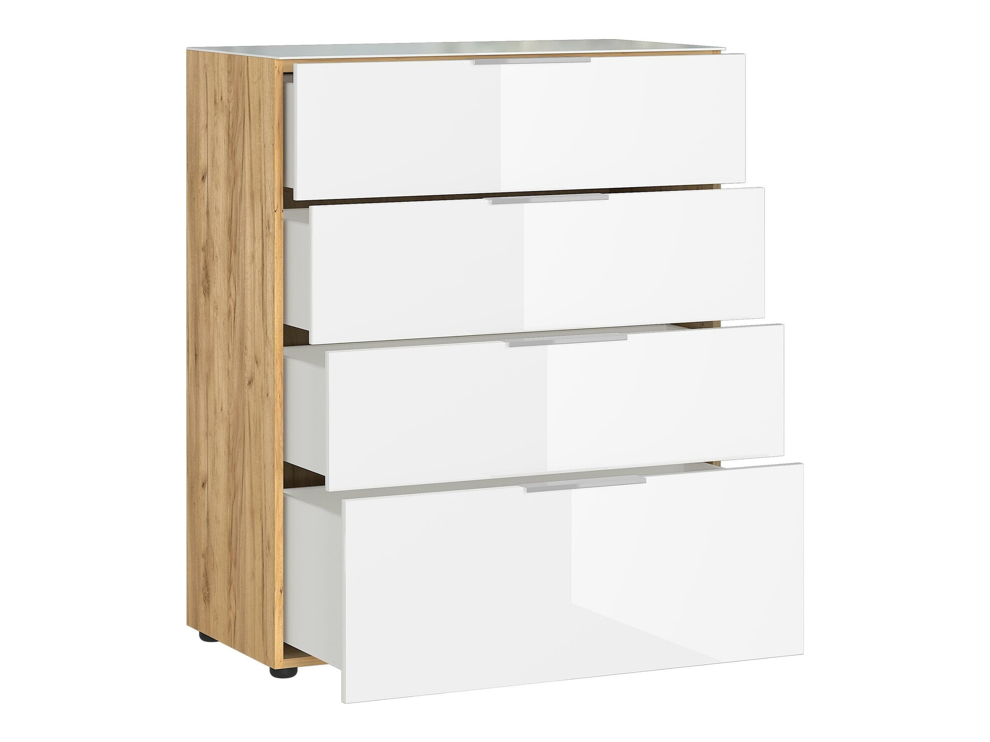 Komoda Sacramento 299 (Sjajno belo + Navarra hrast)