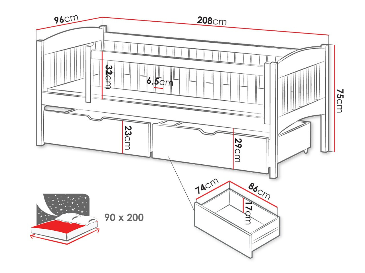Krevet Vista 112 (Belo)