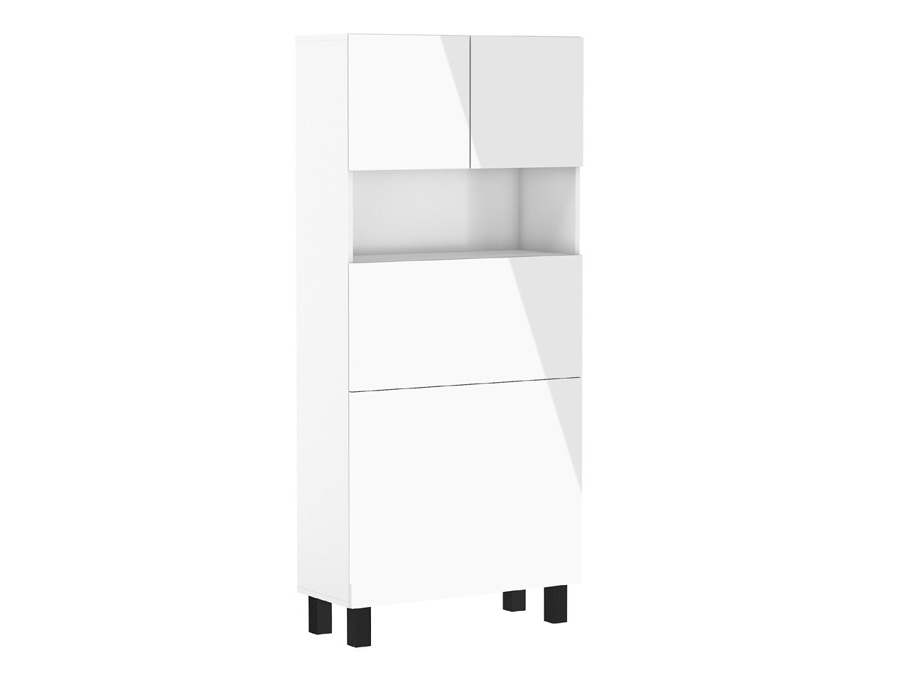 Polica Buffalo 145 (Sjajno belo + Mat belo)