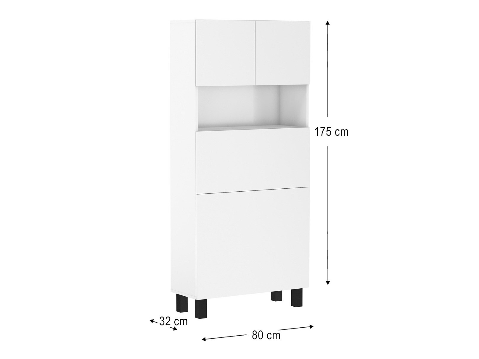 Polica Buffalo 145 (Sjajno belo + Mat belo)