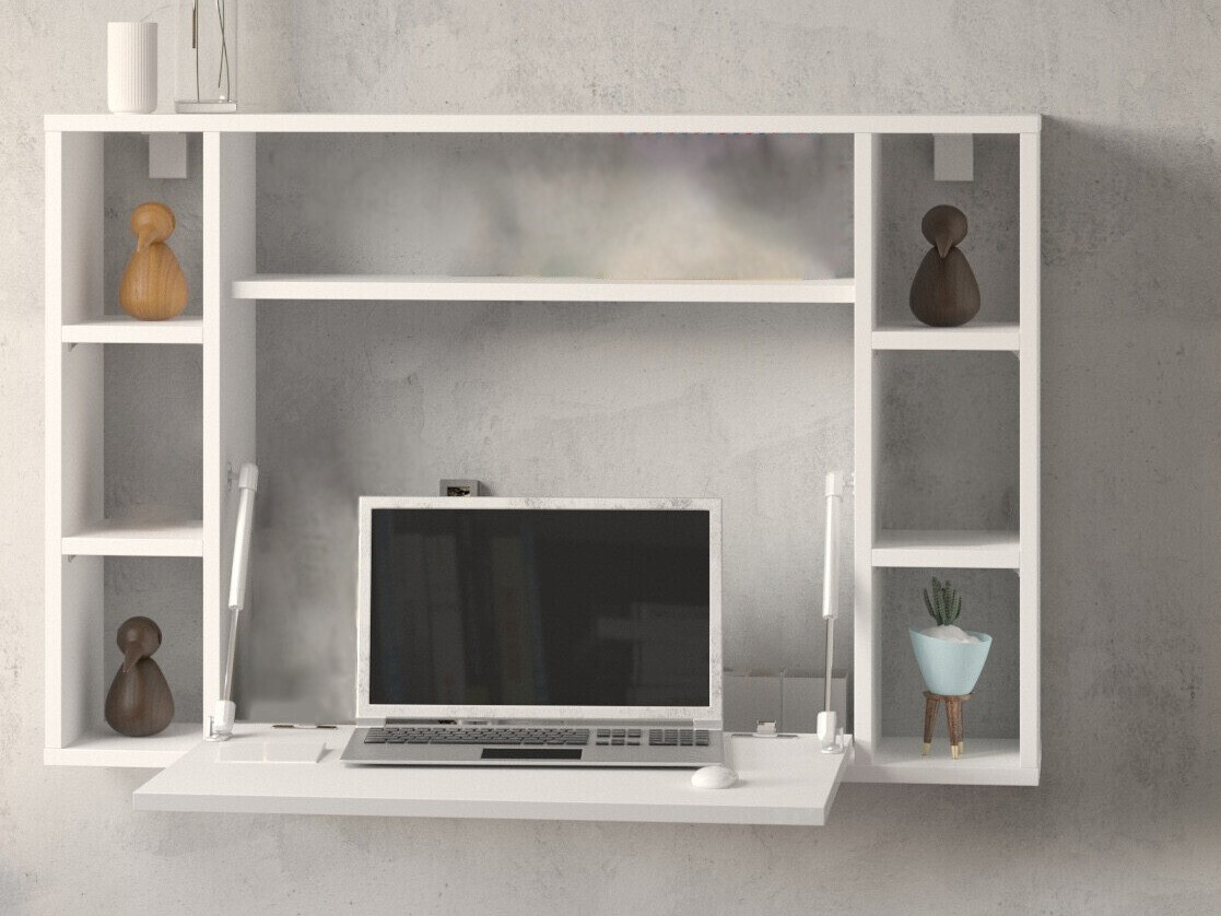 Kancelarijski sto Buffalo 129 (Belo + Sjajno belo)