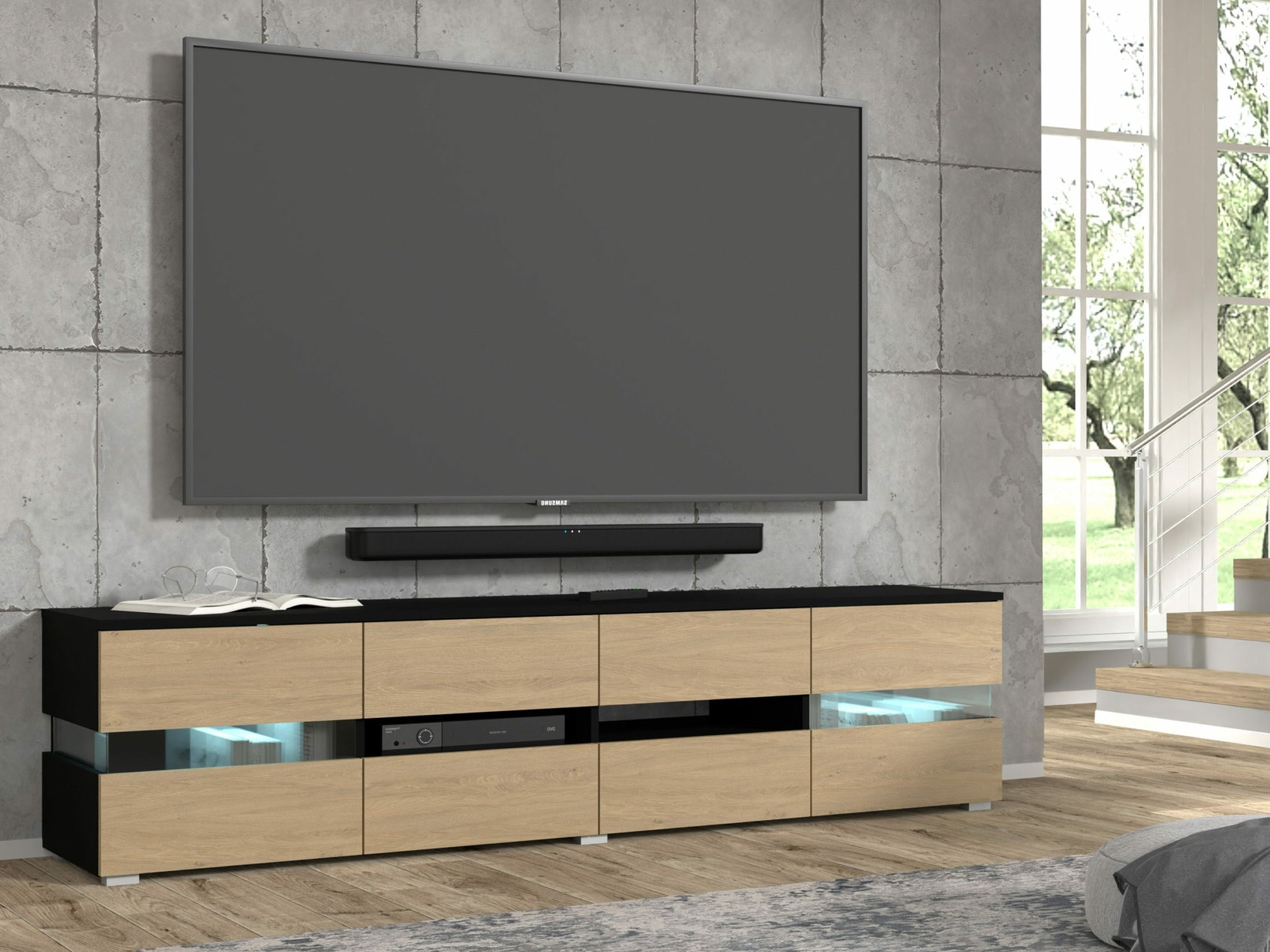 TV sto Buffalo 146 (Crno + Hrast)