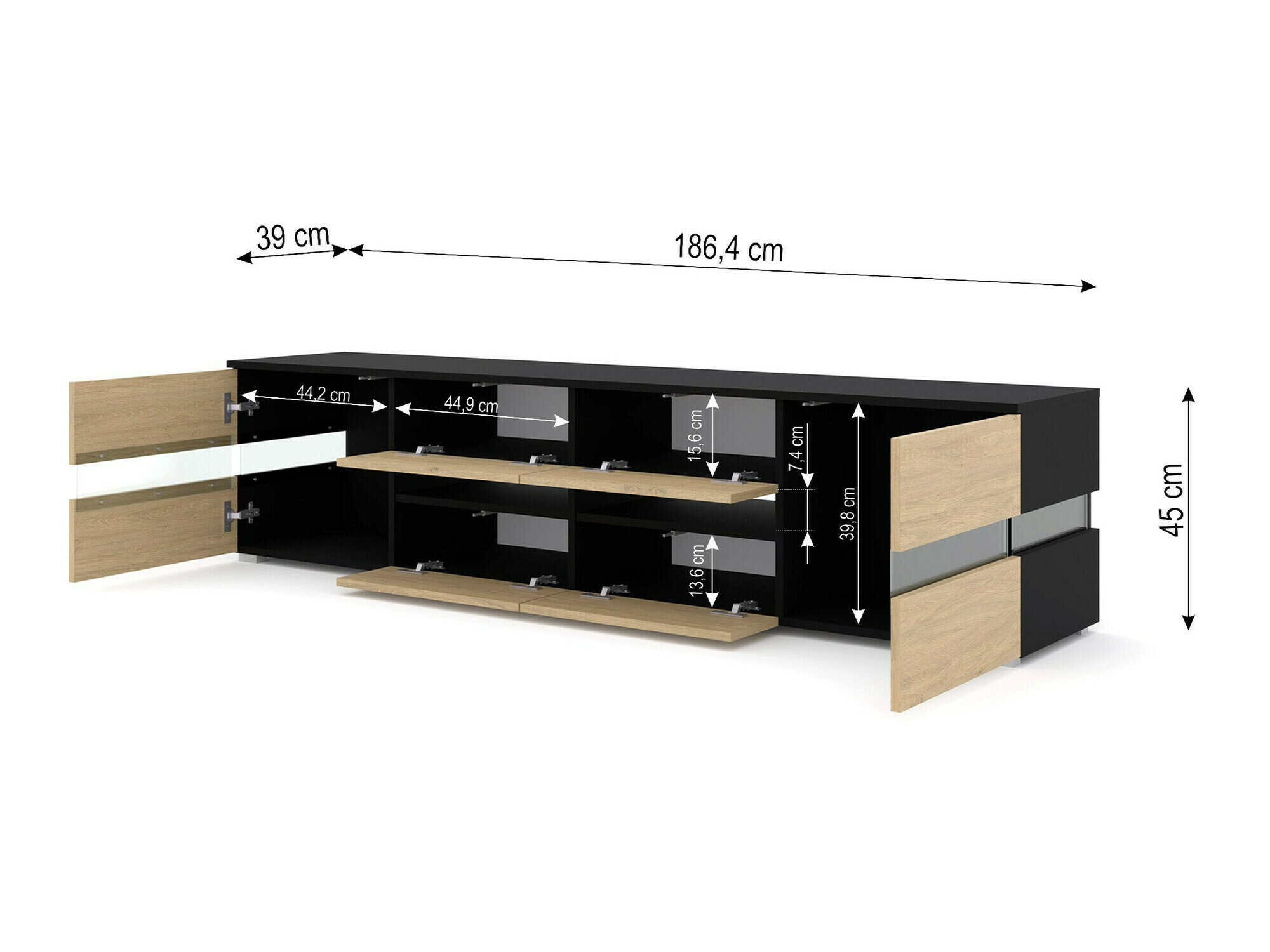 TV sto Buffalo 146 (Crno + Hrast)