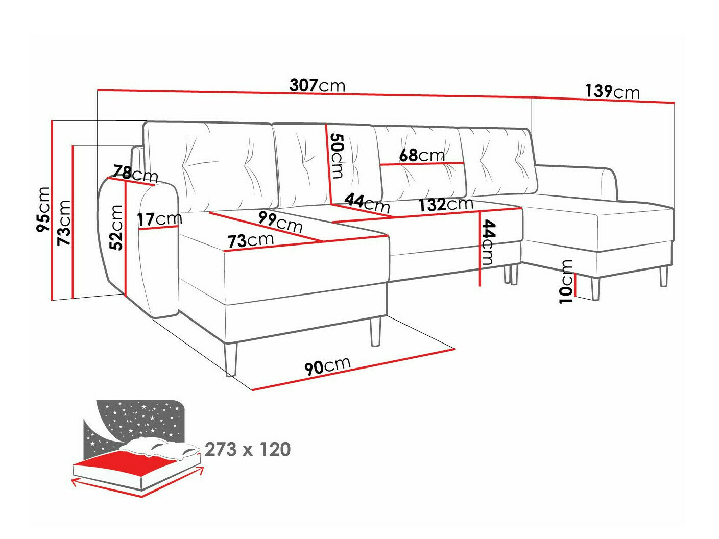 Ugaona sofa Memphis 110 (Itaka 14)