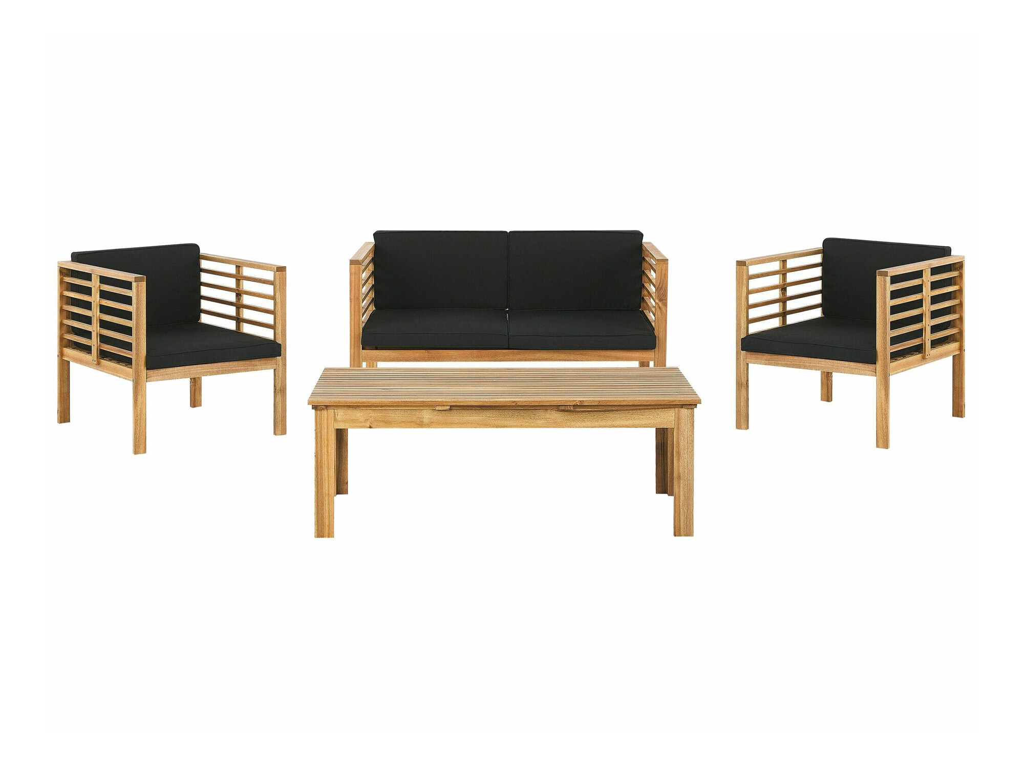 Set baštenskog nameštaja Berwyn 1847 (Crno + Svetlo drvo)