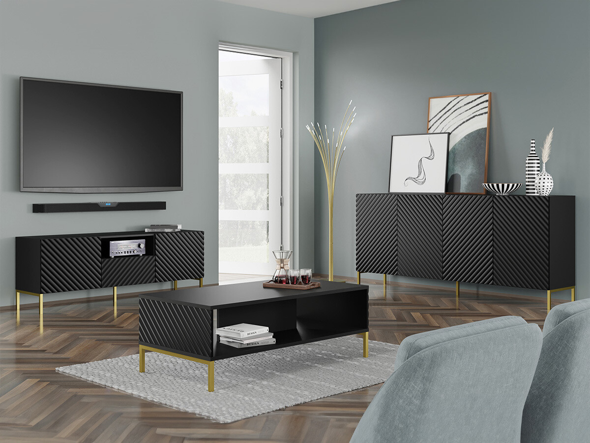 Set za dnevnu sobu Fivremu 107 (Crno)