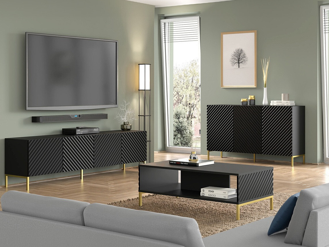 Set za dnevnu sobu Fivremu 108 (Crno)