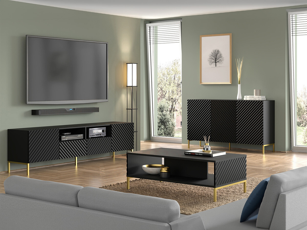 Set za dnevnu sobu Fivremu 109 (Crno)