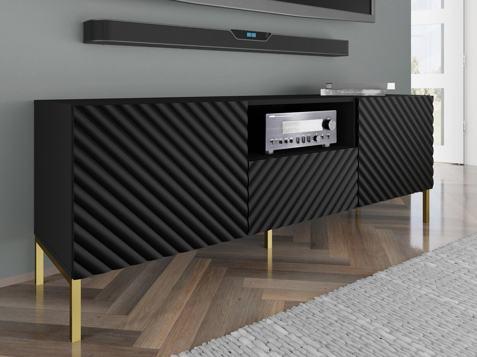 TV komoda Fivremu 102 (Crno)