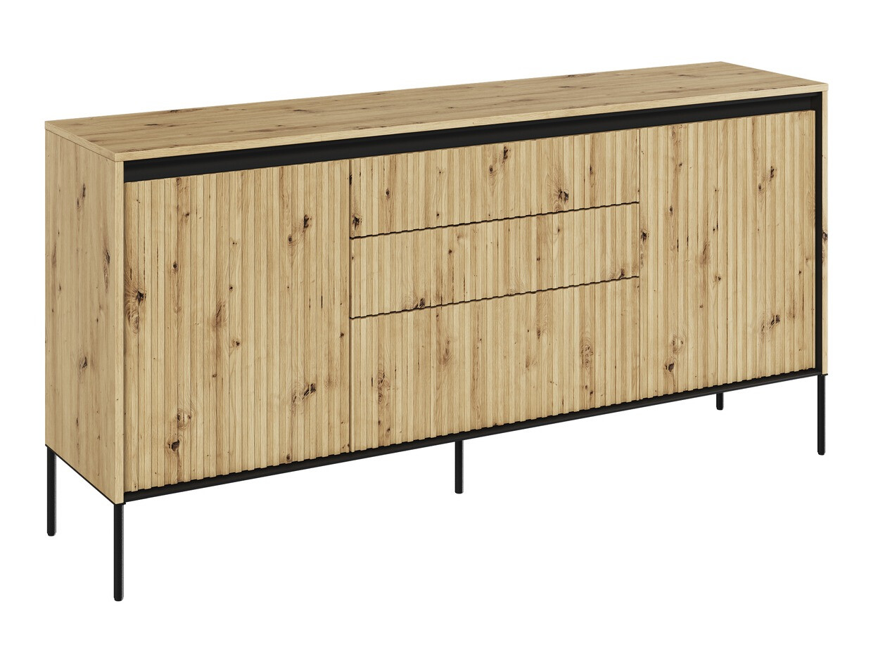 Komoda Fernolu 100 (Zanatski hrast + Crno)