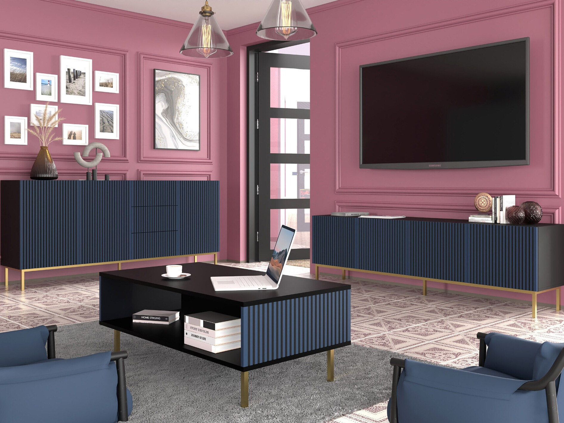 Stočić za kafu Talsalu 103 (Tamno plava + Crno)