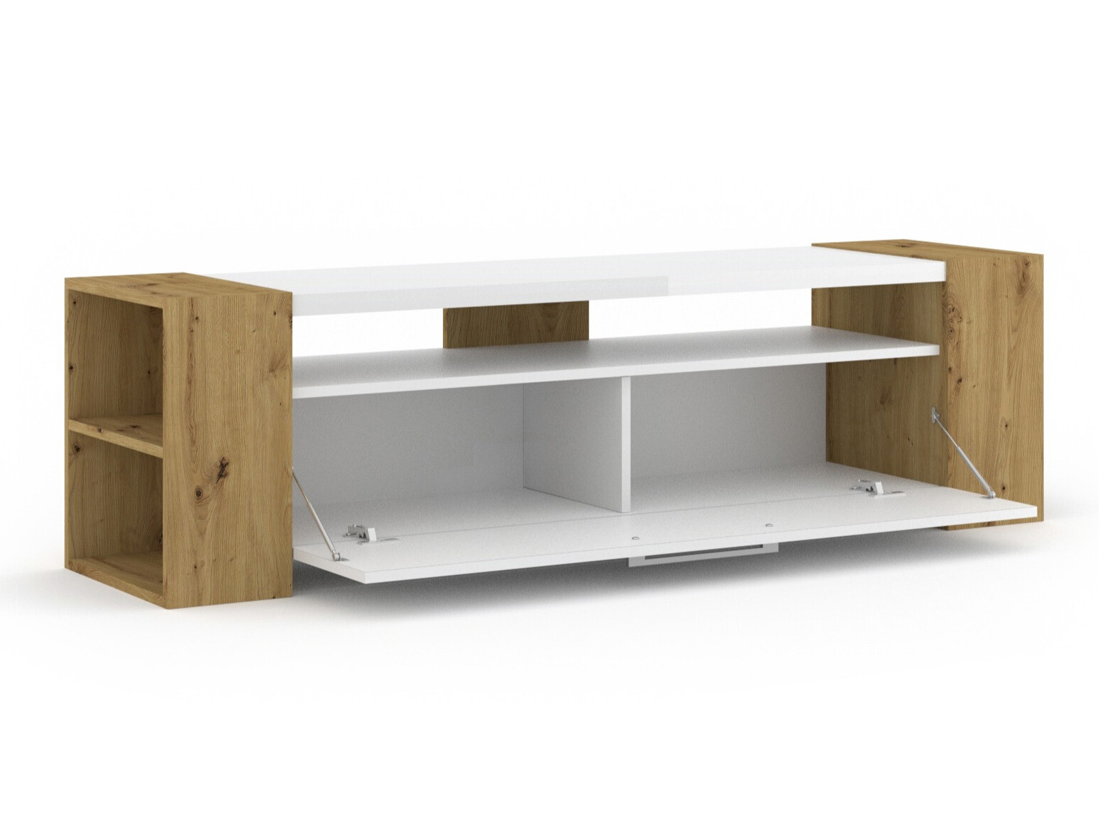 TV komoda Buffalo 150 (Artisan hrast + Sjajno belo)