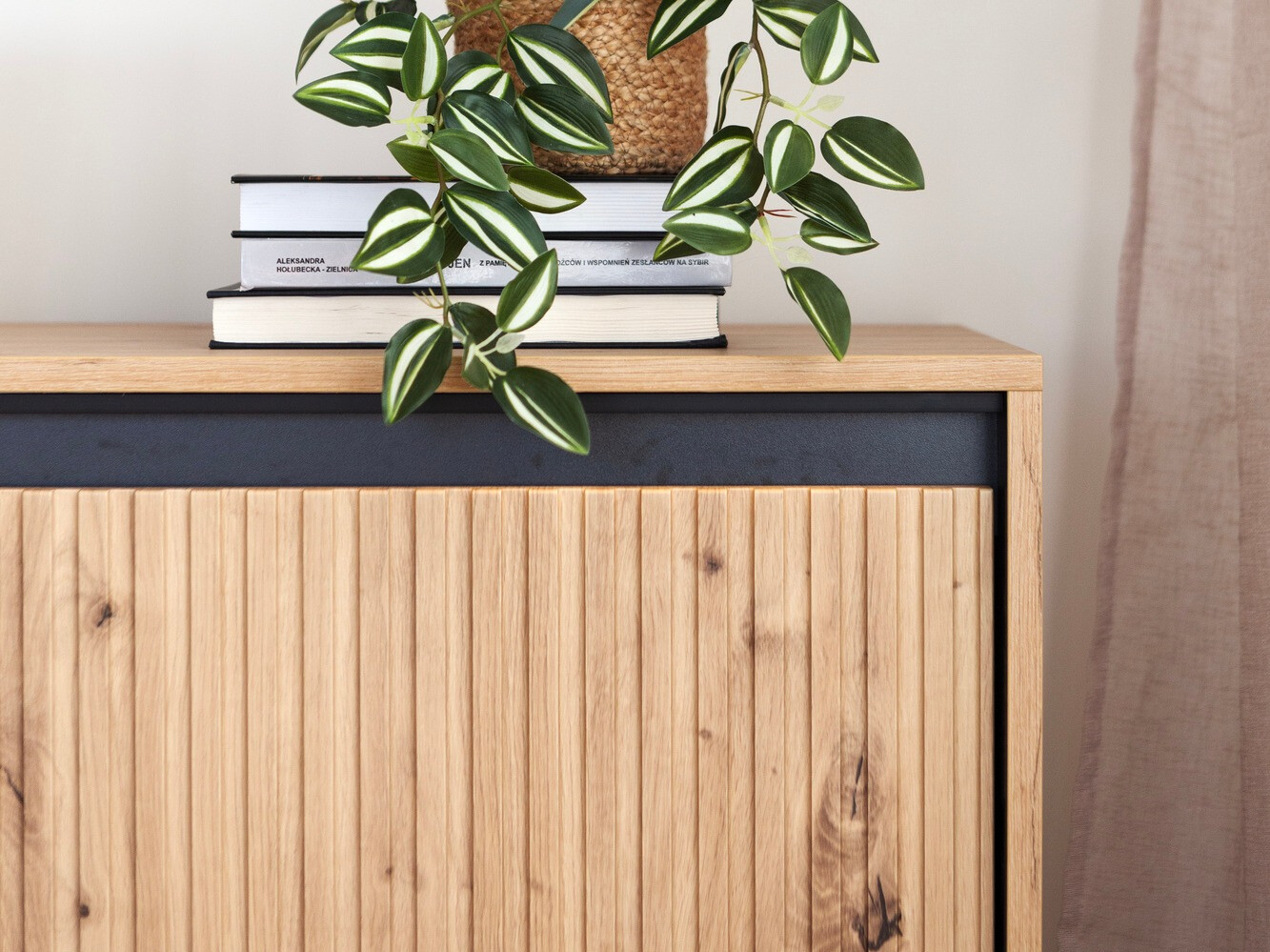 TV komoda Fernolu 104 (Artisan hrast + Crno)