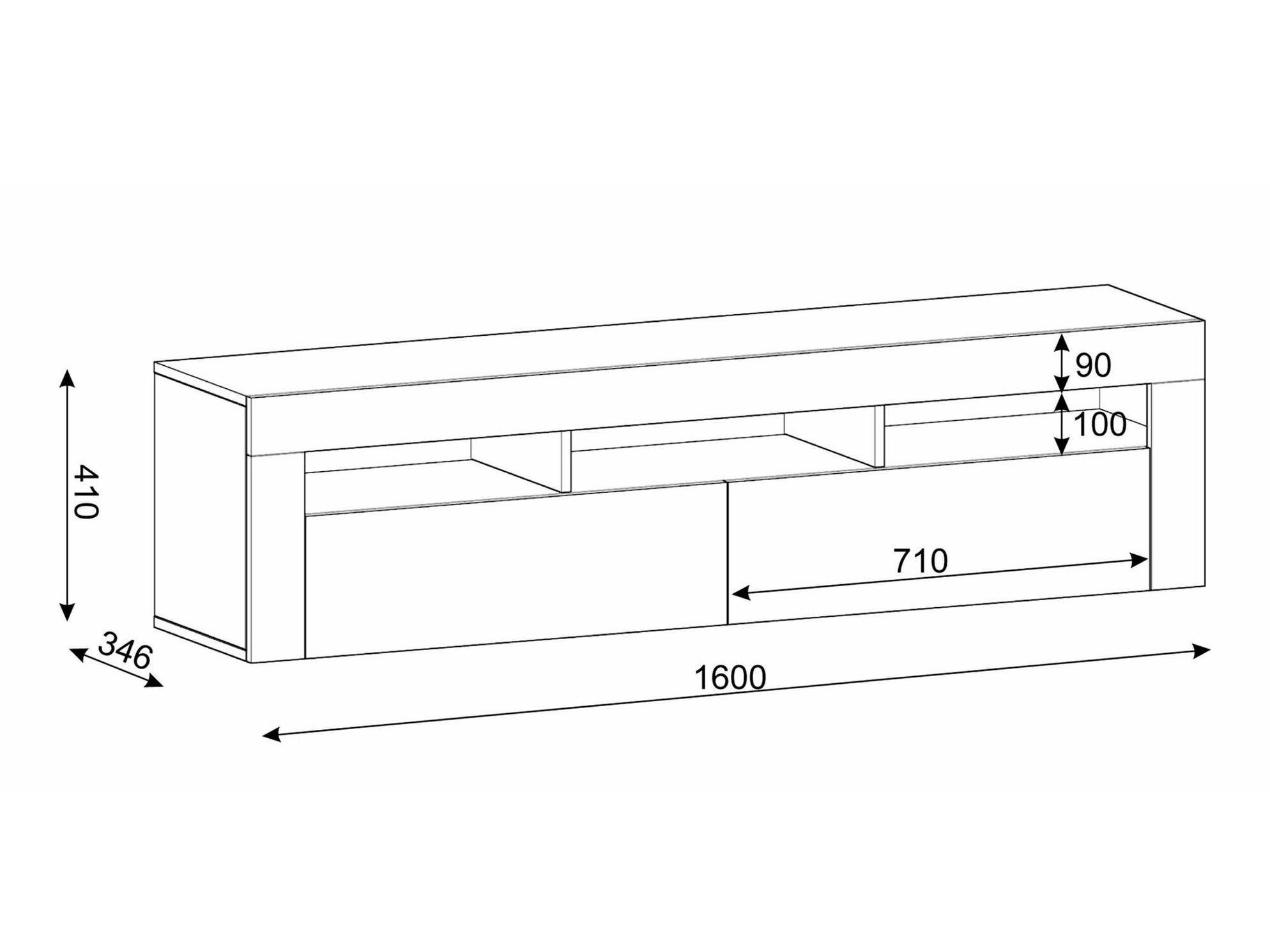 TV sto Buffalo 149 (Belo + Tamni beton)