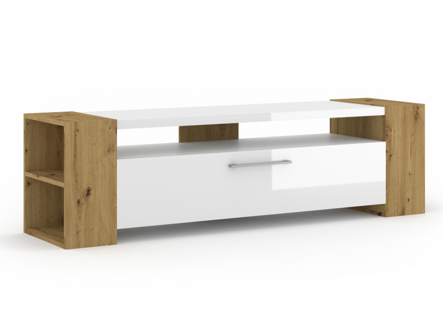 TV sto Buffalo 150 (Zanatski hrast + Sjajno belo)