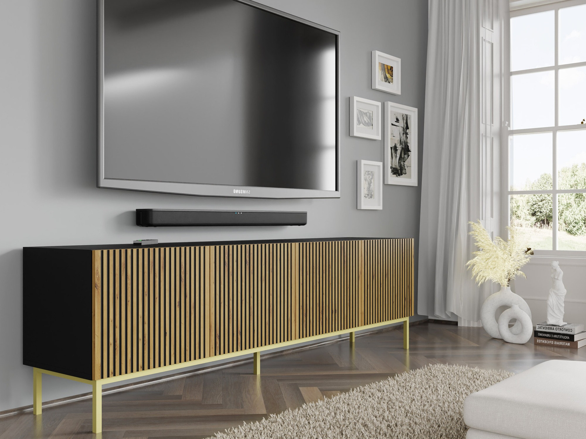 TV sto Talsalu 101 (Zanatski hrast + Crno)