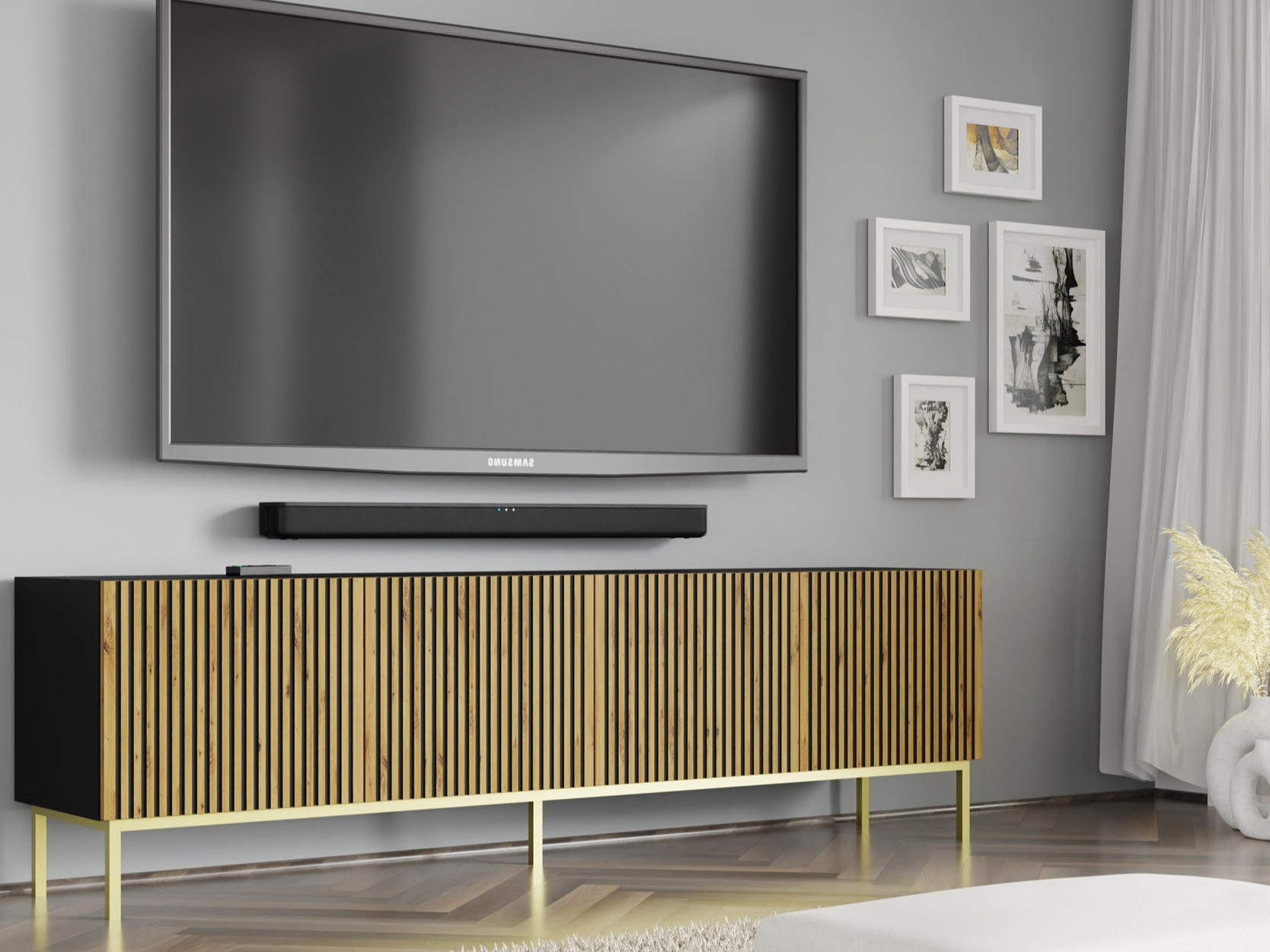 TV sto Talsalu 101 (Zanatski hrast + Crno)