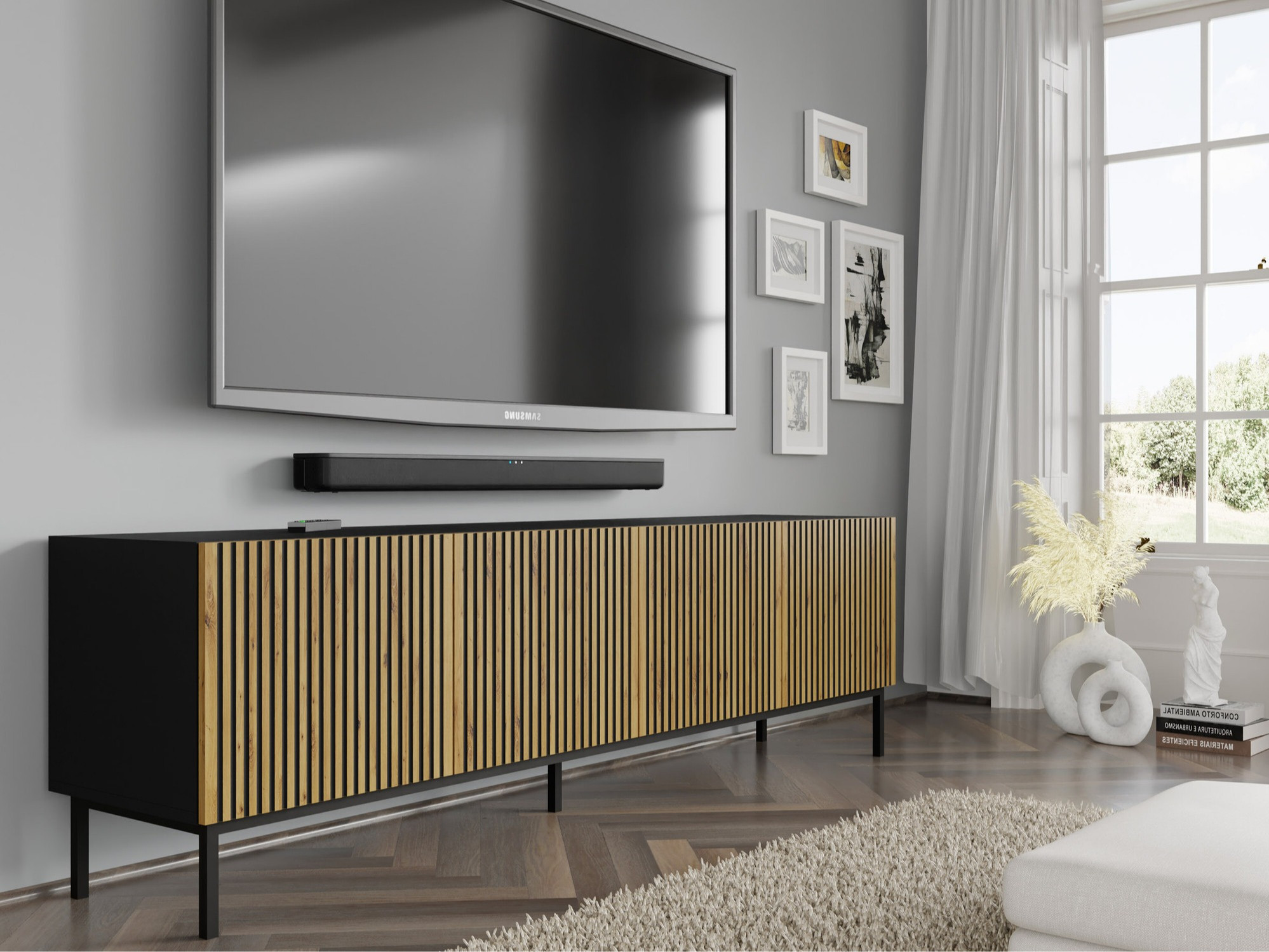 TV sto Talsalu 101 (Zanatski hrast + Crno)