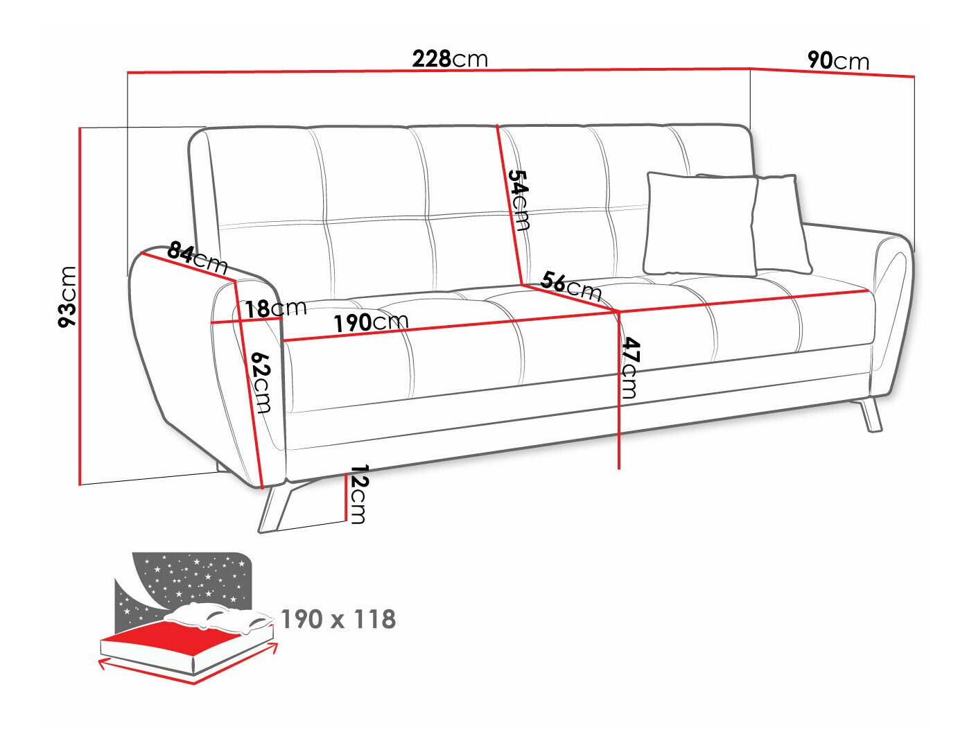 Sofa na razvlačenje Columbus 156 (Zetta 293 + Aragon 20)