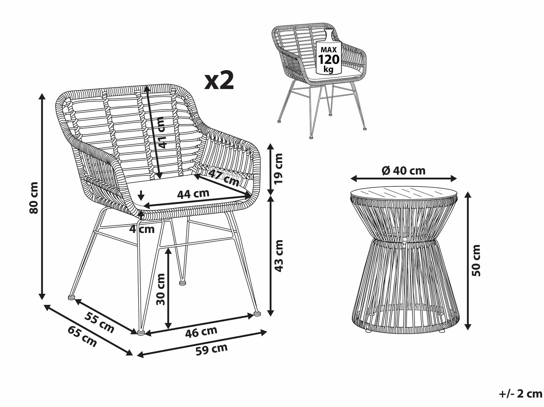 Set balkonskog nameštaja Berwyn 1897