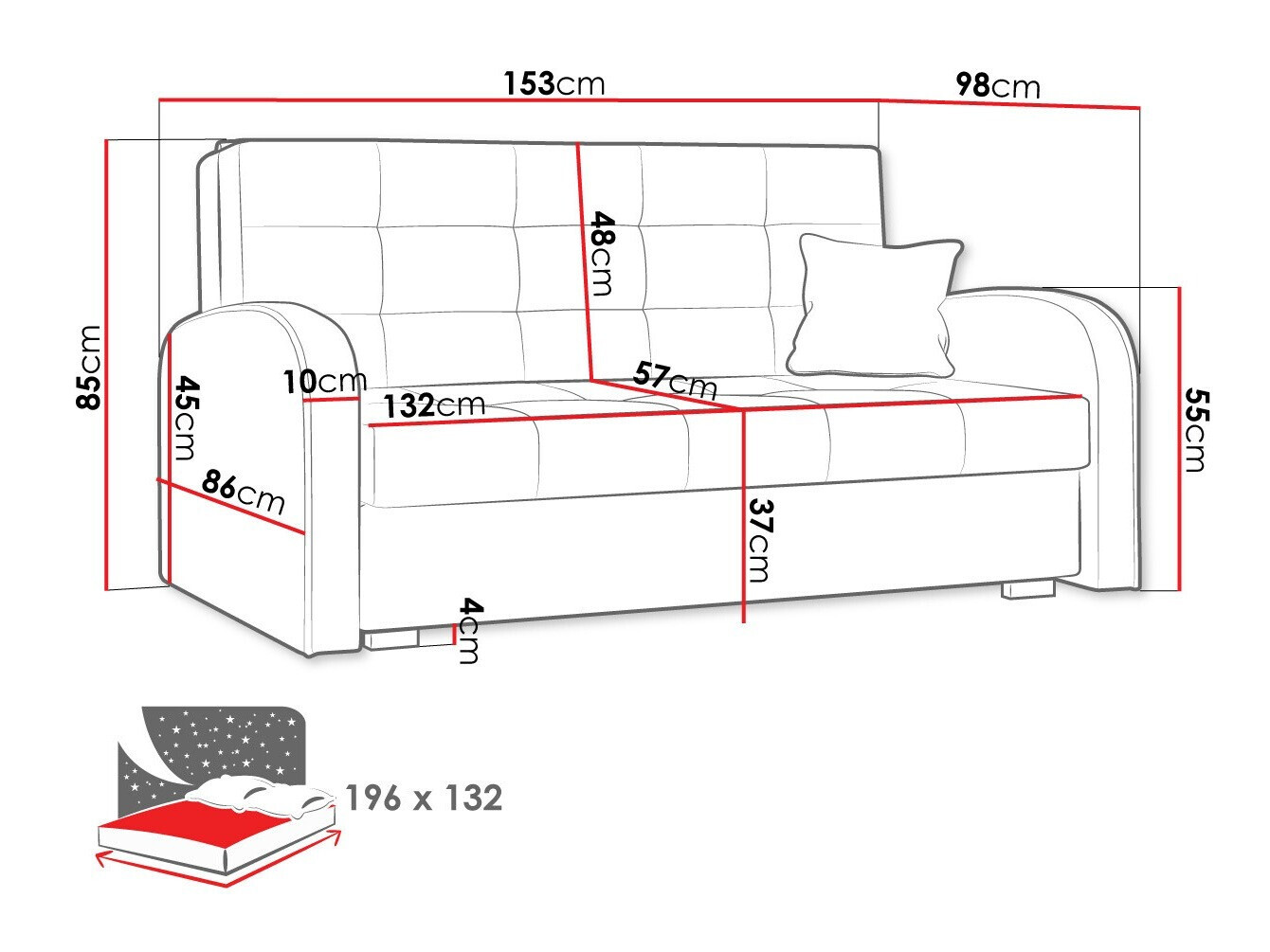 Sofa na razvlačenje Columbus 116 (Aragon 03)