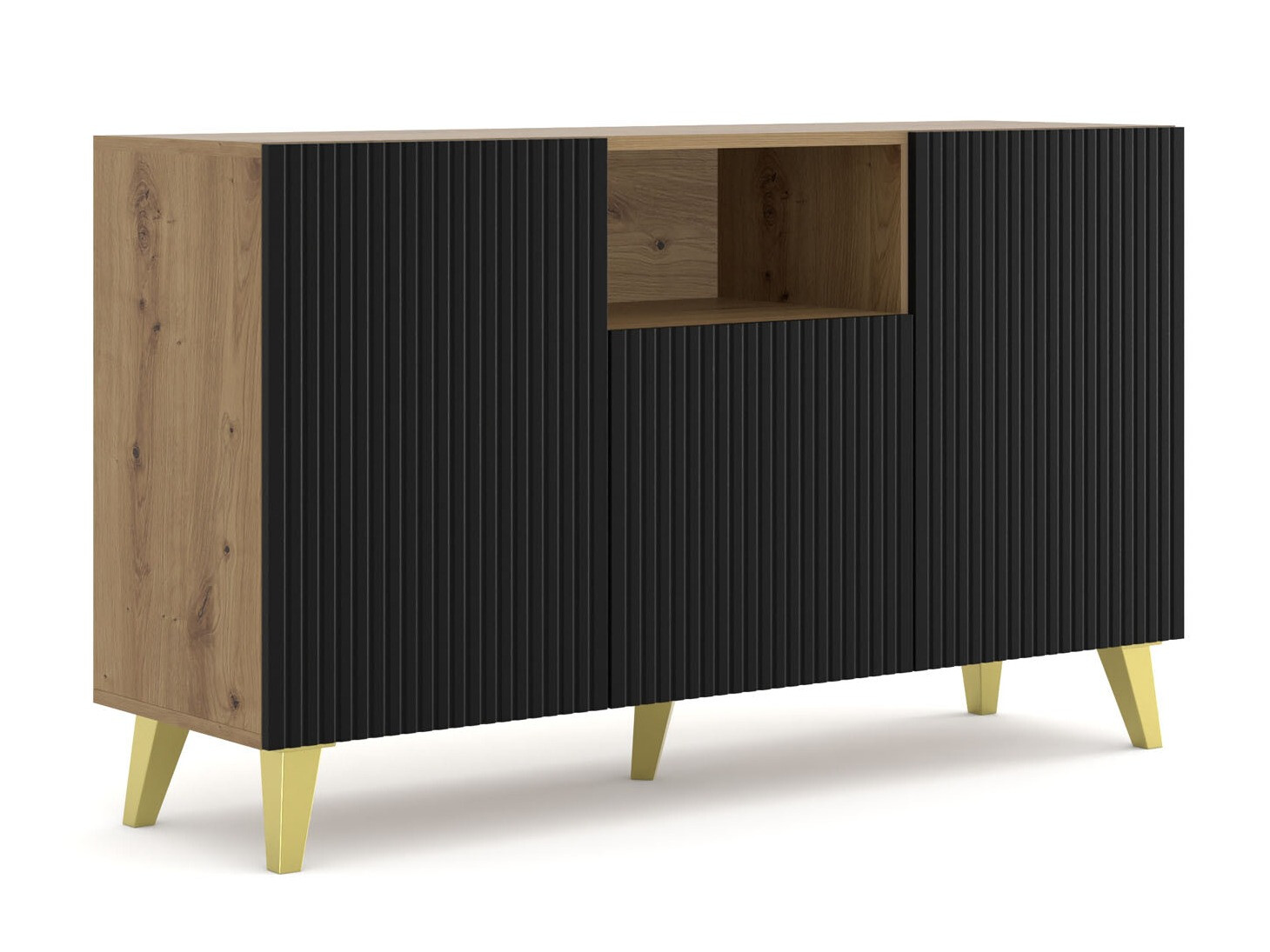 Ormarić Etdela 101 (Artisan hrast + Crno)