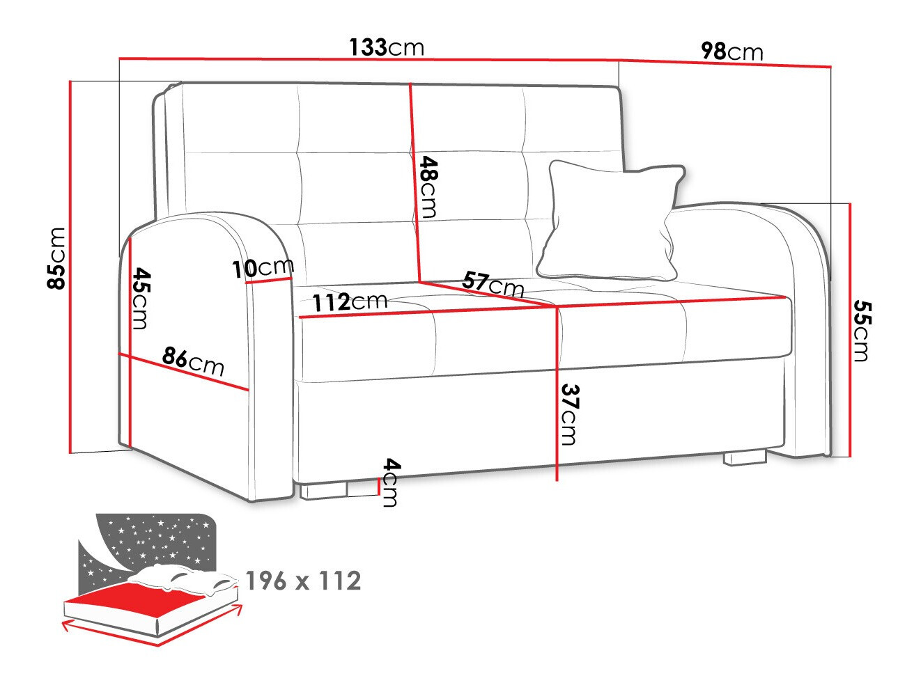 Sofa na razvlačenje Silona II (Aragon 80)