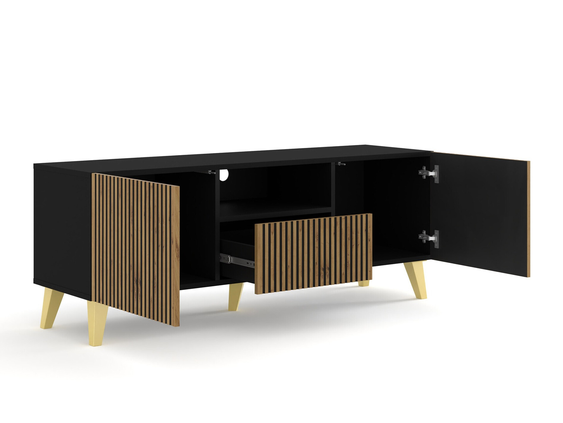 TV sto Buffalo 156 (Crno + Zanatski hrast)