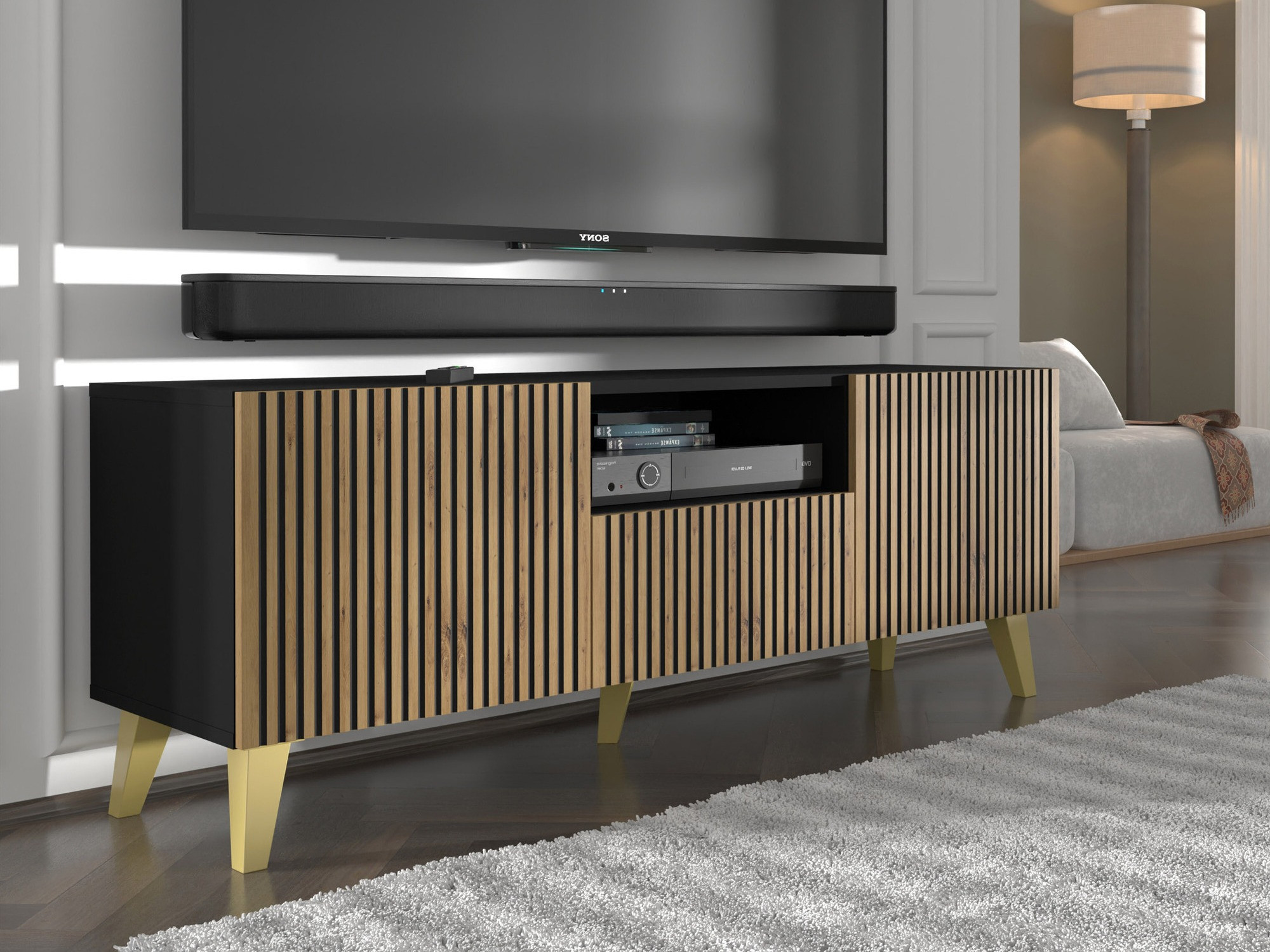 TV sto Buffalo 156 (Crno + Zanatski hrast)