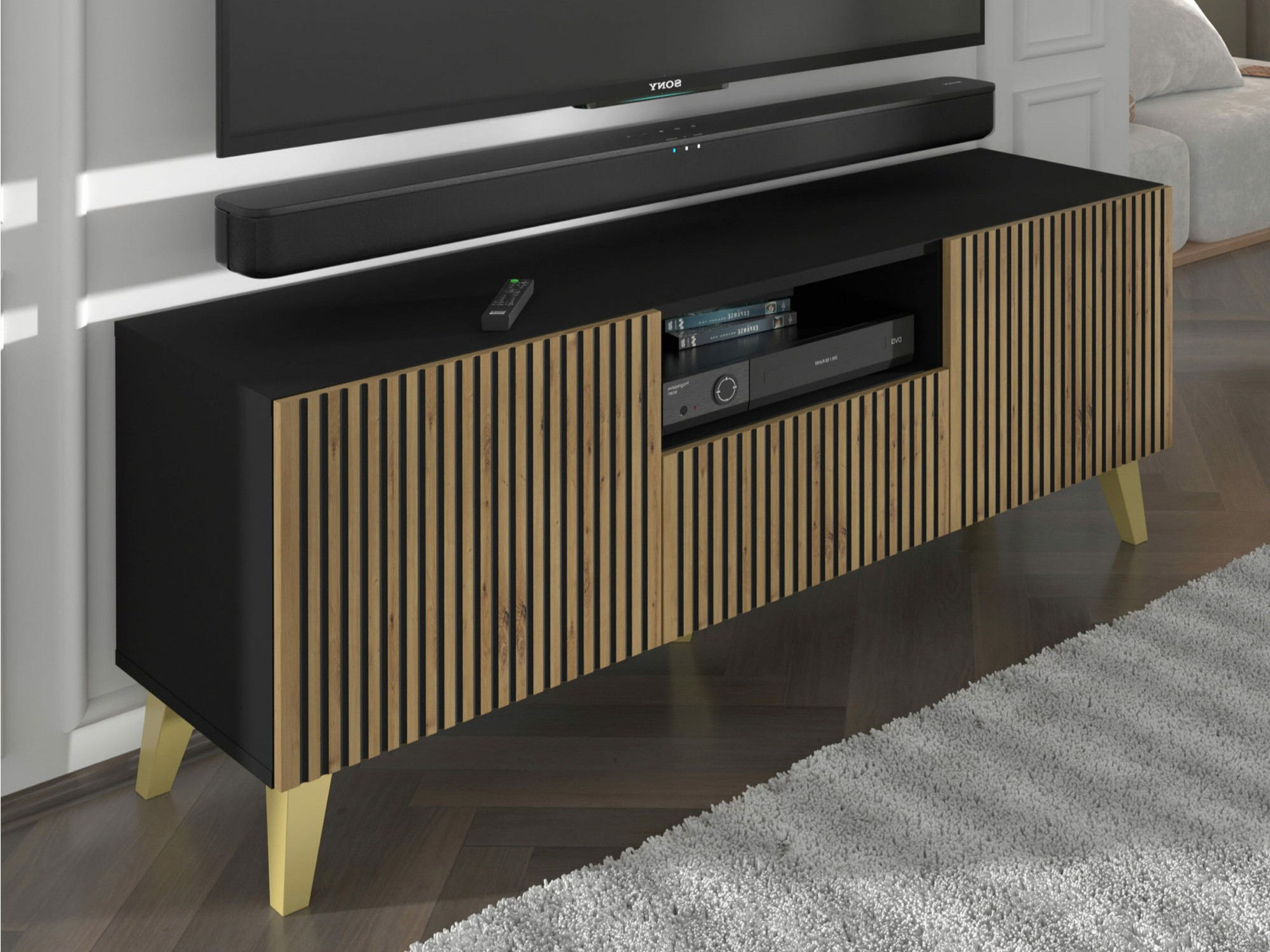 TV sto Buffalo 156 (Crno + Zanatski hrast)