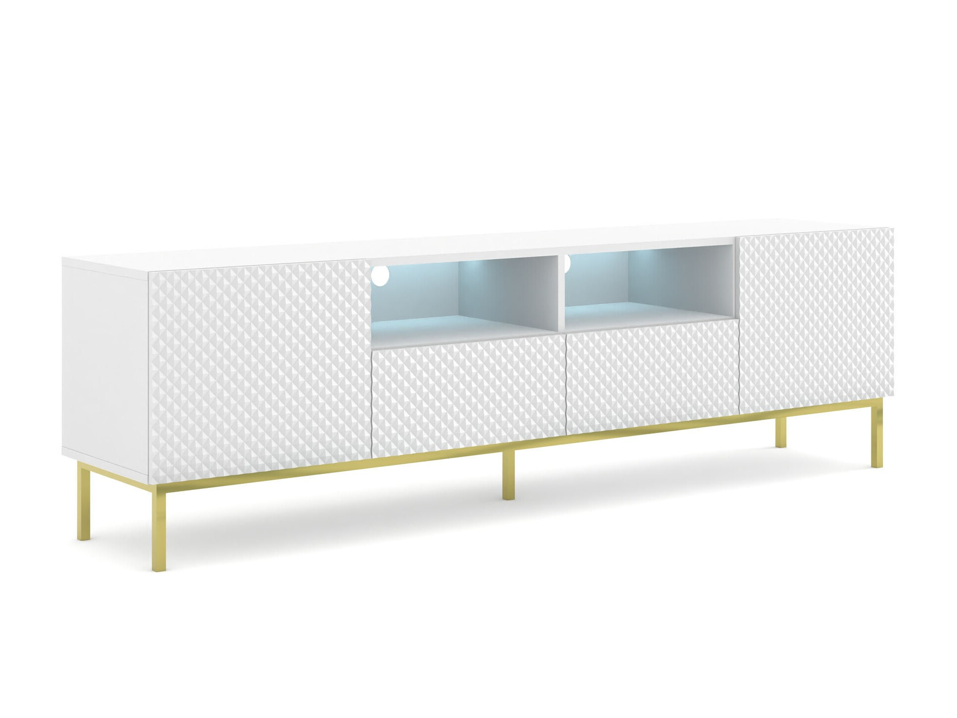 TV sto Buffalo 158 (Belo + Sjajno belo)