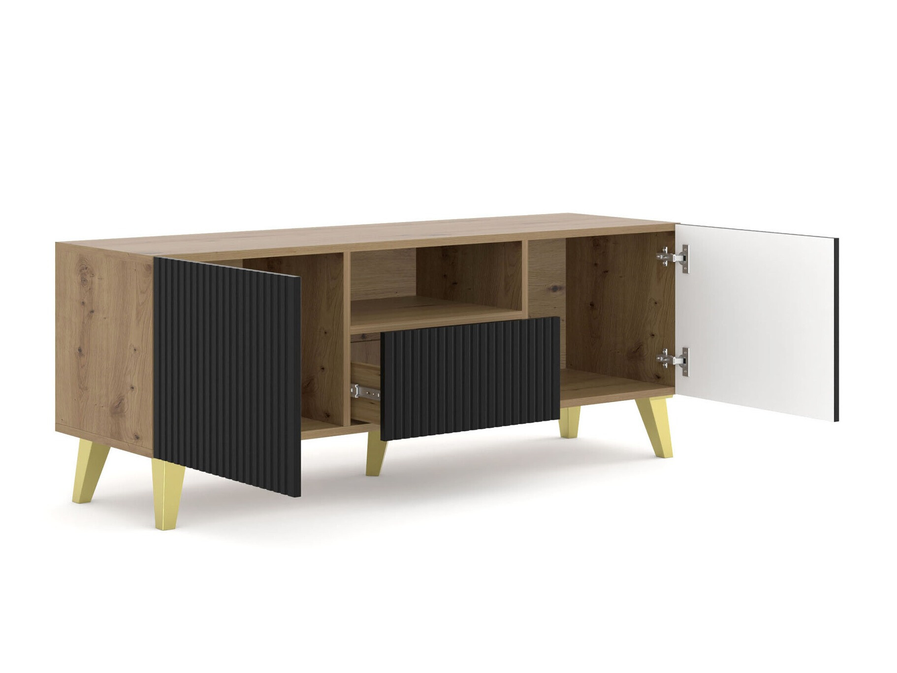 TV sto Etdela 100 (Zanatski hrast + Crno)