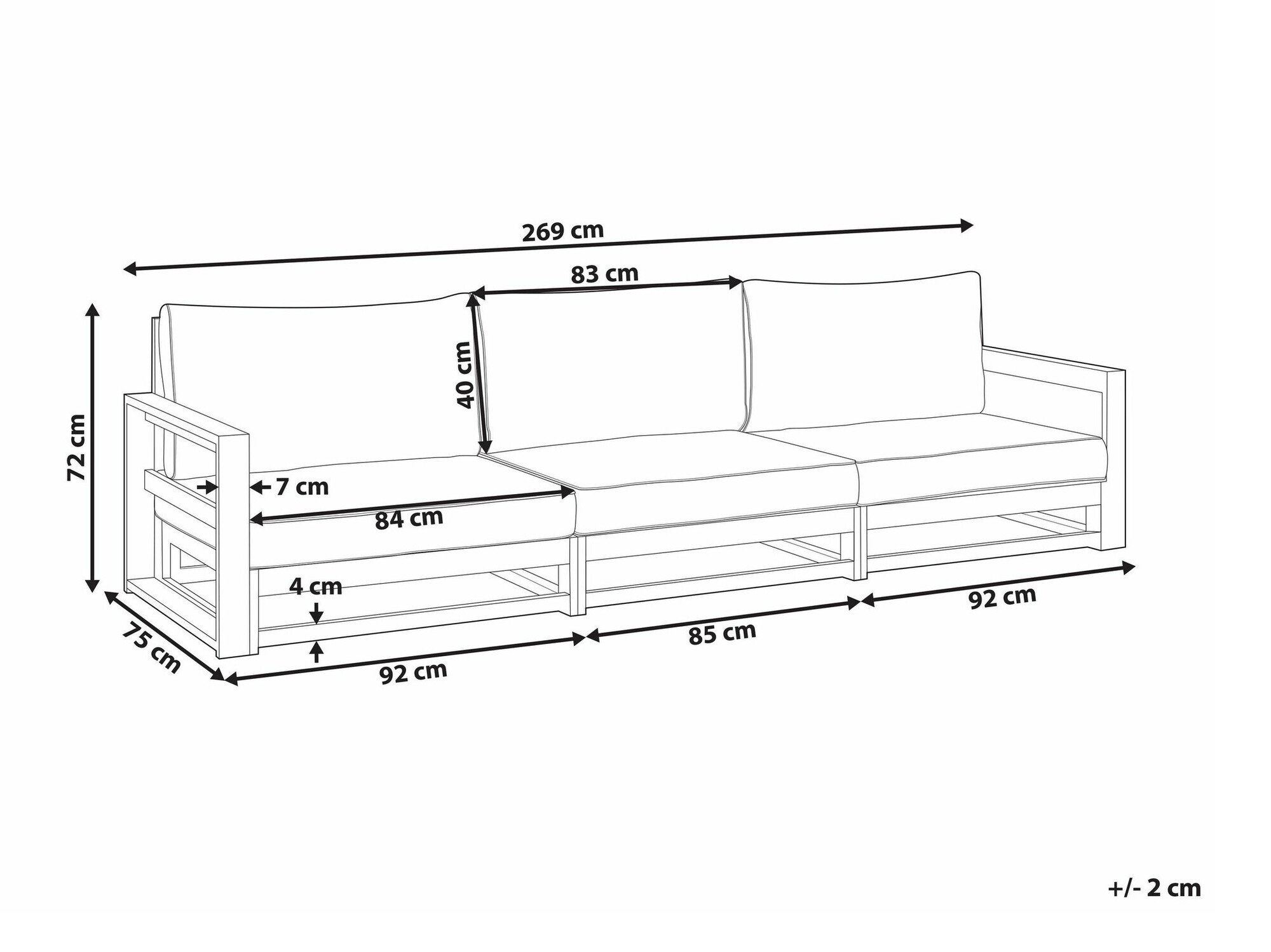 Baštenska sofa Berwyn 1920 (Akacija)