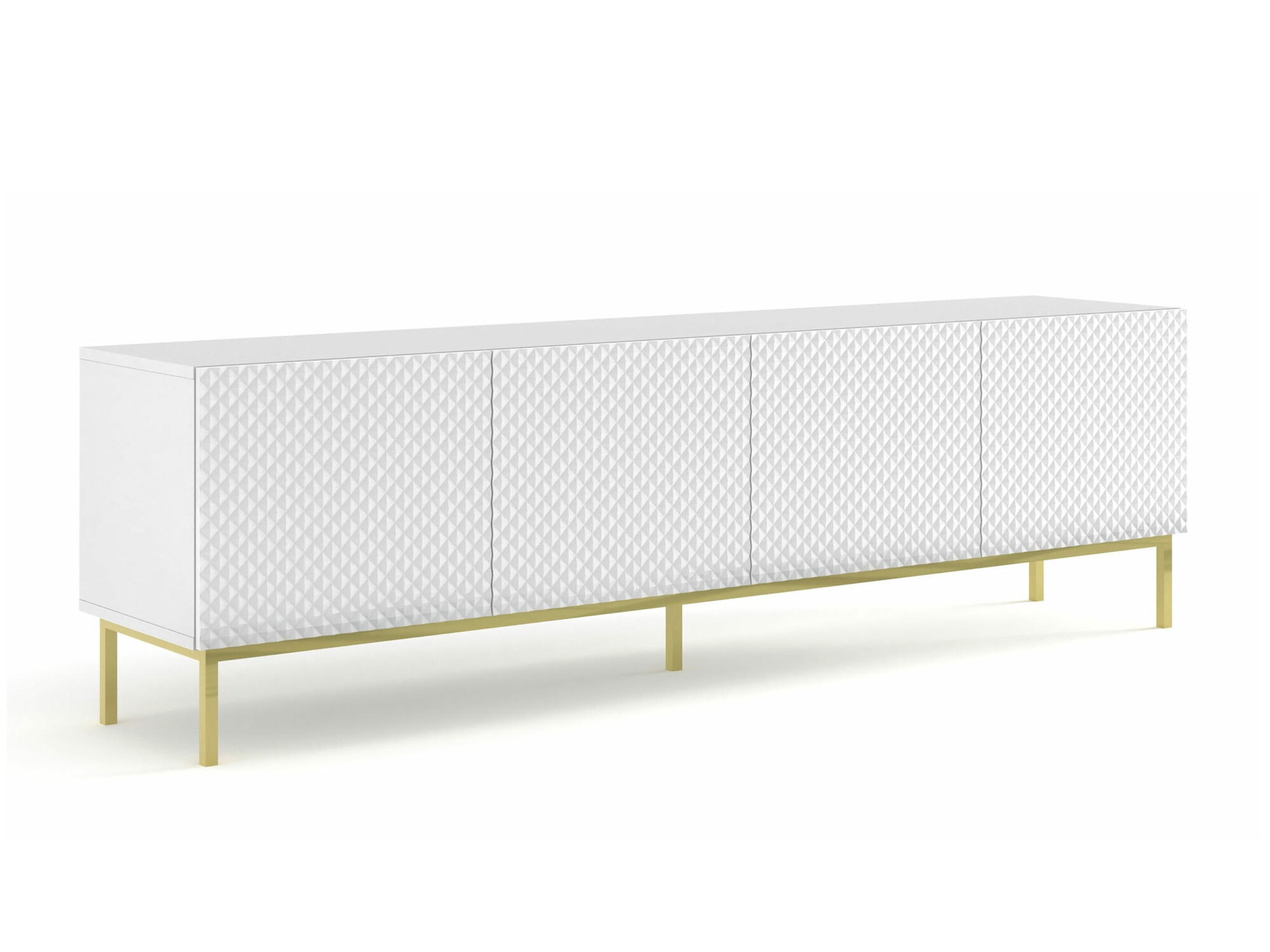 TV komoda Odelomu 100 (Belo + Sjajno belo)